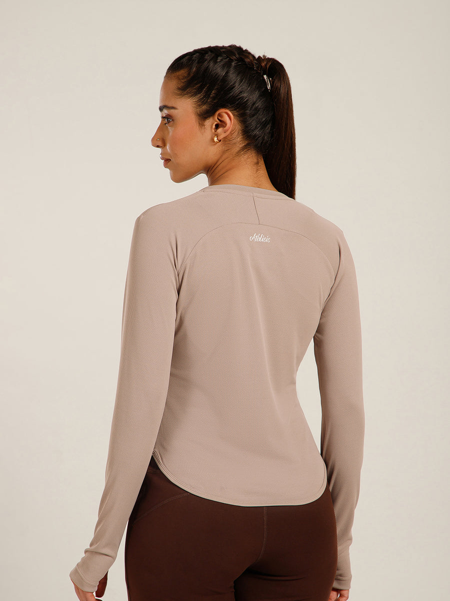 Bodycon Thumbhole T-shirt Beige