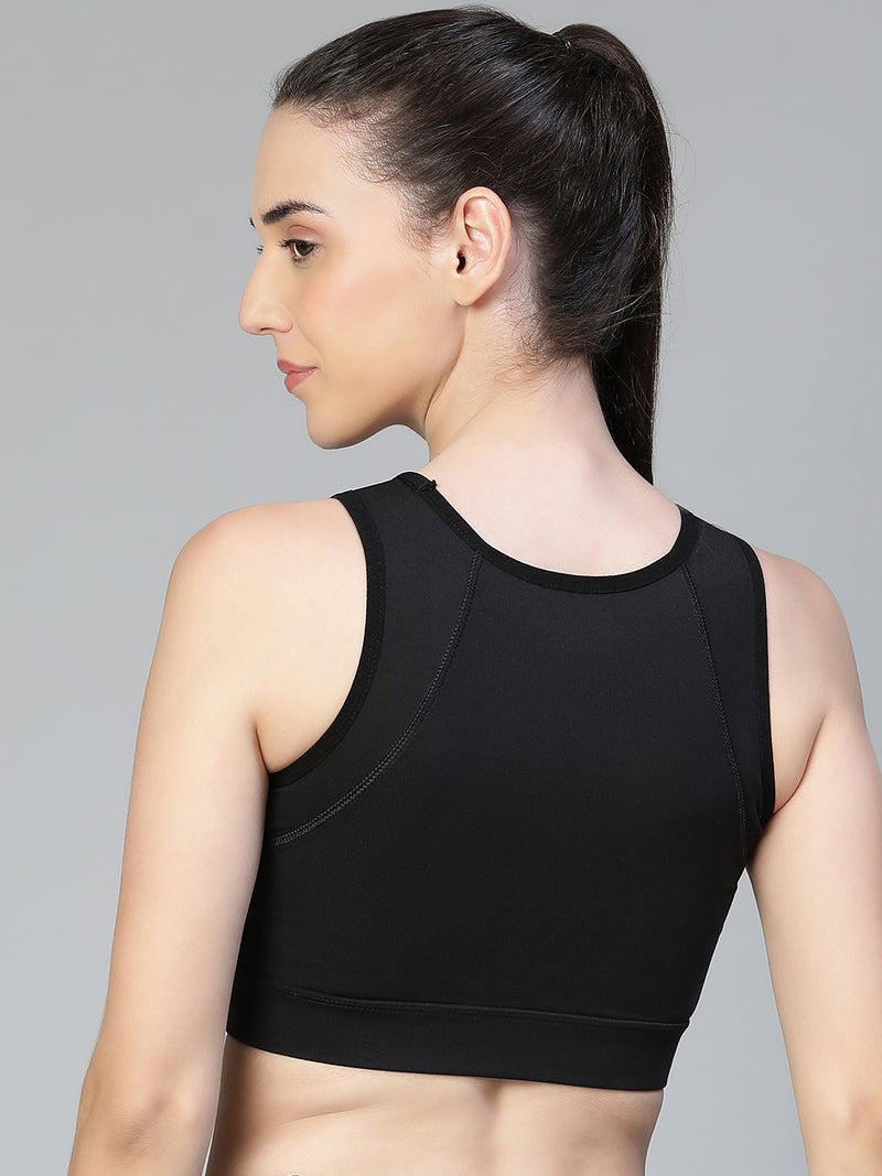 Snake Print Sports Bra Black