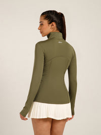 Defined Seam Zip Jacket Olive
