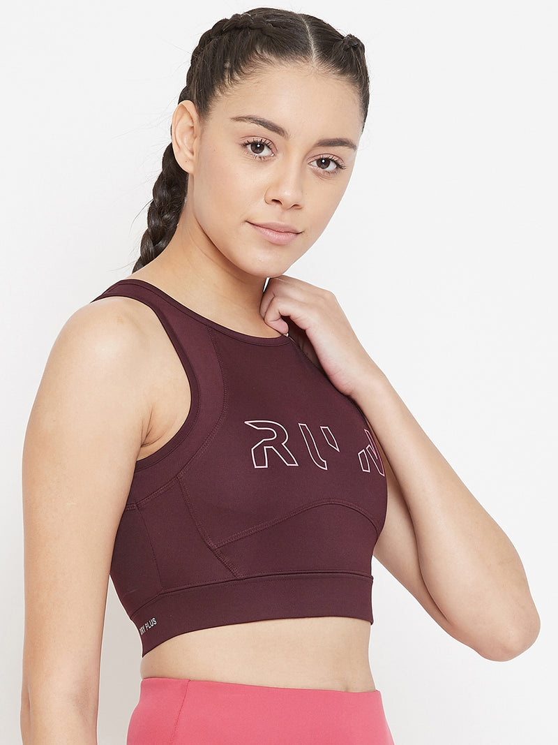 Run Sports Bra Maroon