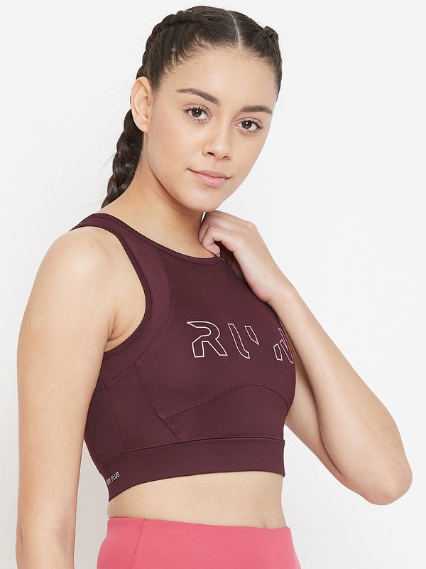 Run Sports Bra Maroon