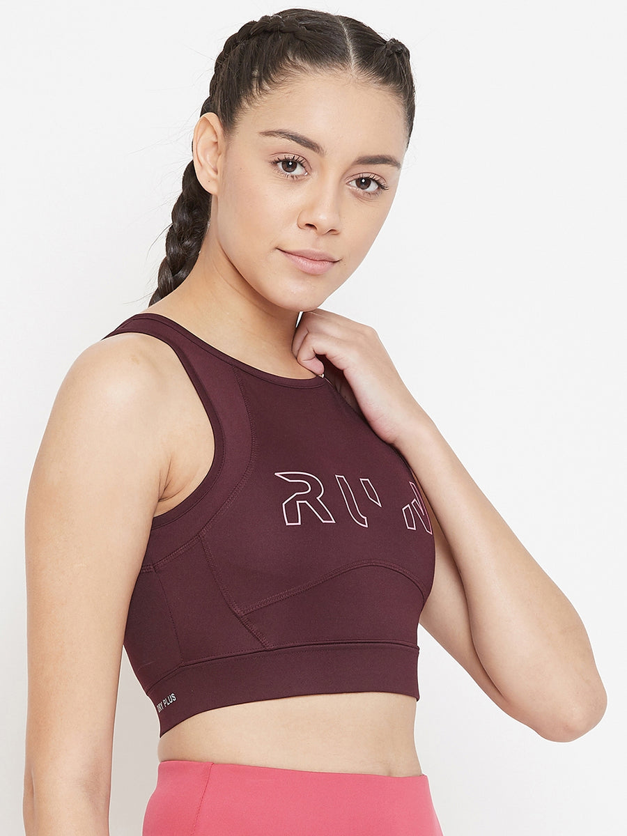 Run Sports Bra Maroon