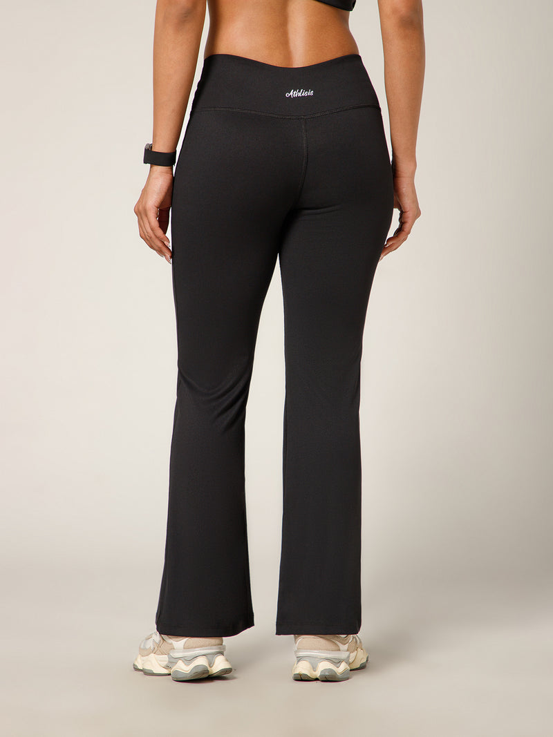 Ribbed Flare Pant Black