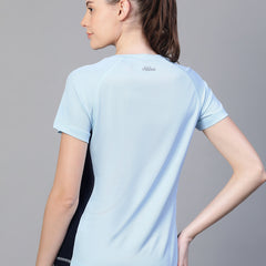 Contrast Side Panel T-Shirt Blue