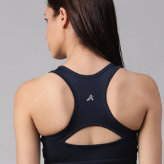 Minimalist Cutout Sports Bra Navy