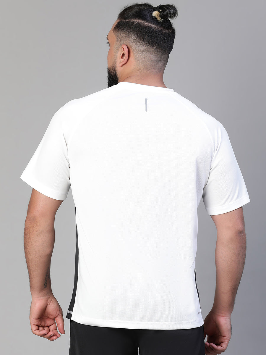 Contrast Side Panel T-Shirt White