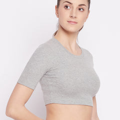 Everyday Cropped Tee Gray