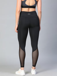 Mesh Panel Pocket Leggings Black
