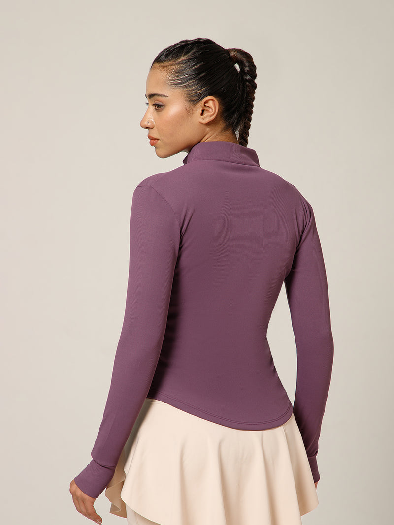 Ribbed Zip up Jacket Purple