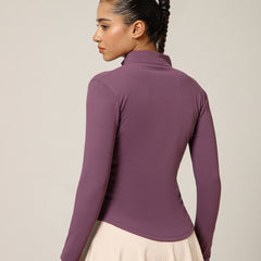 Ribbed Zip up Jacket Purple