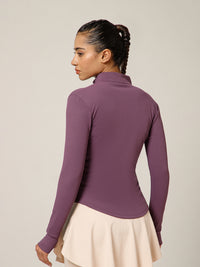 Ribbed Zip up Jacket Purple