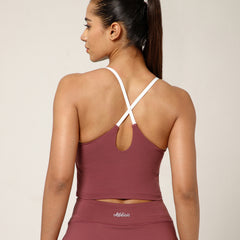 Cross Back Built In Bra Mauve
