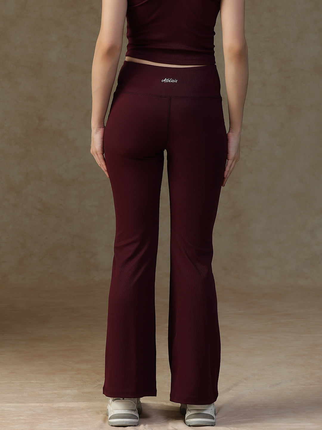 Ribbed Flare Pant Mauve