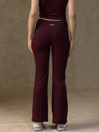 Ribbed Flare Pant Mauve