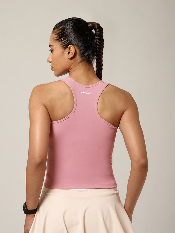Built In Bra Racer Back Top Pink