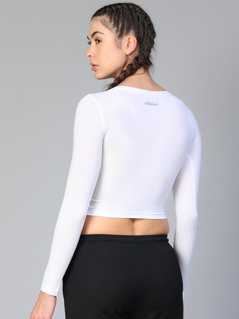 Essential Full Sleeve Crop top White