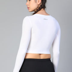 Essential Full Sleeve Crop top White