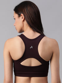 Minimalist Cutout Sports Bra Burgundy