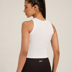 Ribbed Crop Top White