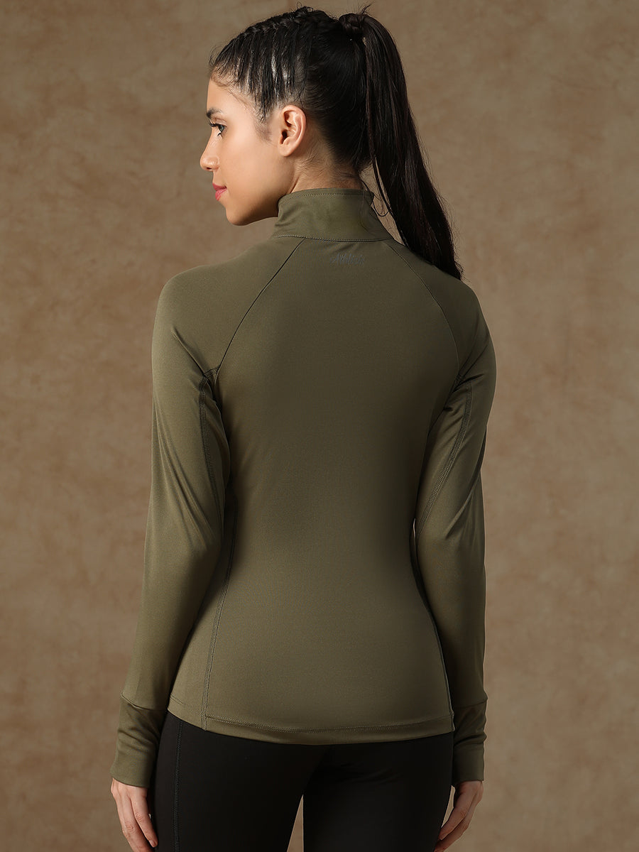 Midriff Crop Jacket Olive