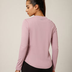 Curved Hem Full Sleeve T-Shirt Lavender
