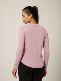 Curved Hem Full Sleeve T-Shirt Lavender