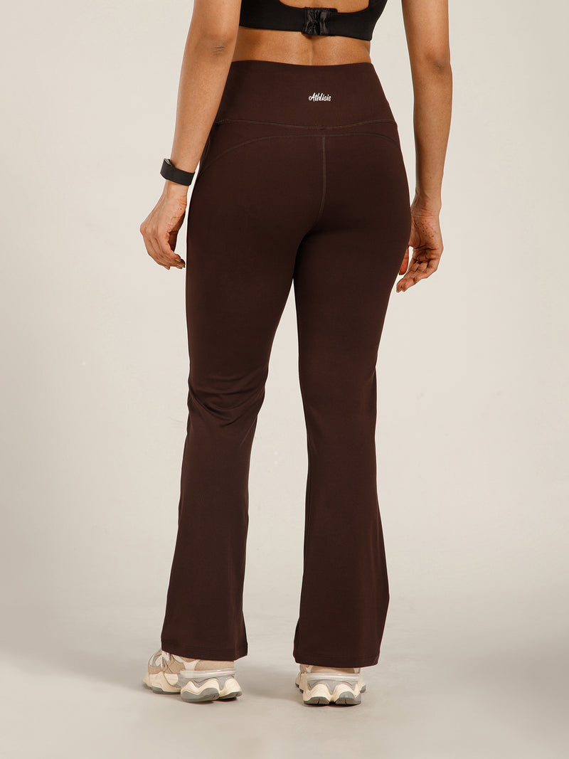 Defined Seam Flare Pant Brown