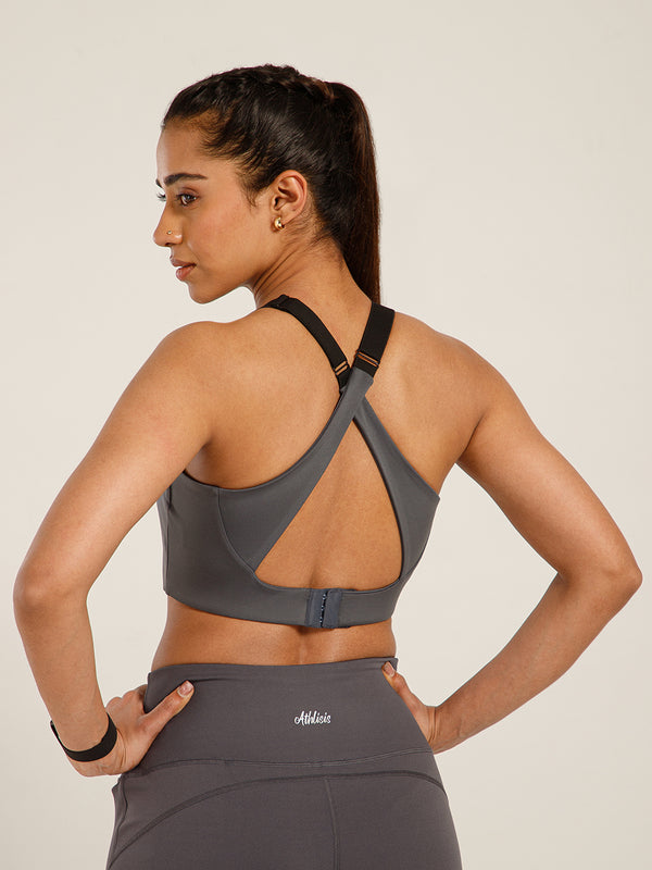 Define Crossback Bra Grey
