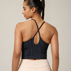 Cross Back Built In Bra Zebra Print