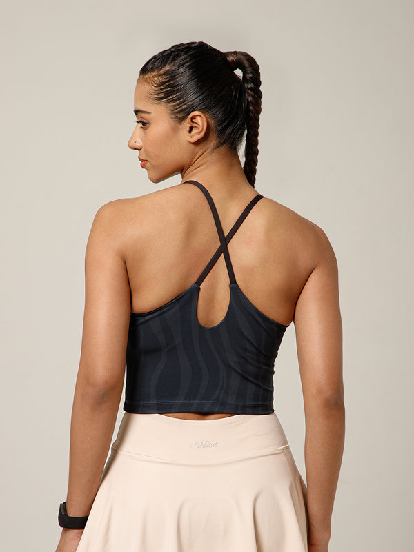 Cross Back Built In Bra Zebra Print