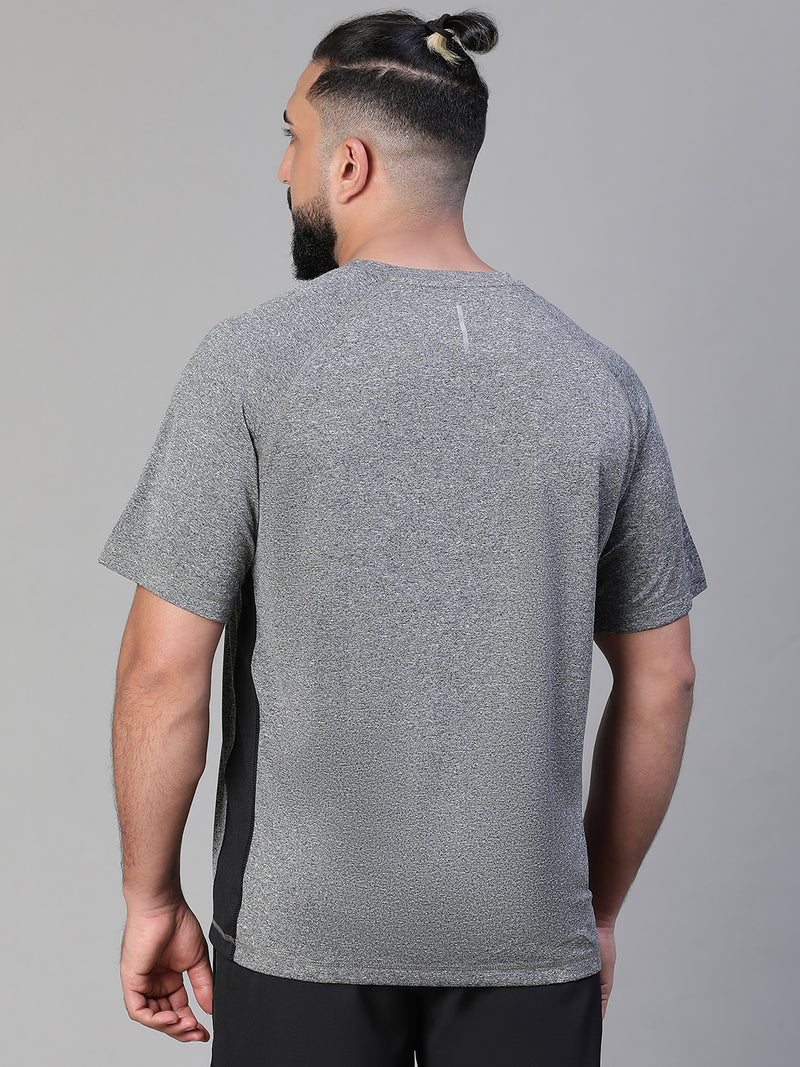 Contrast Side Panel T-Shirt Gray