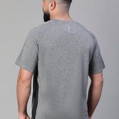 Contrast Side Panel T-Shirt Gray
