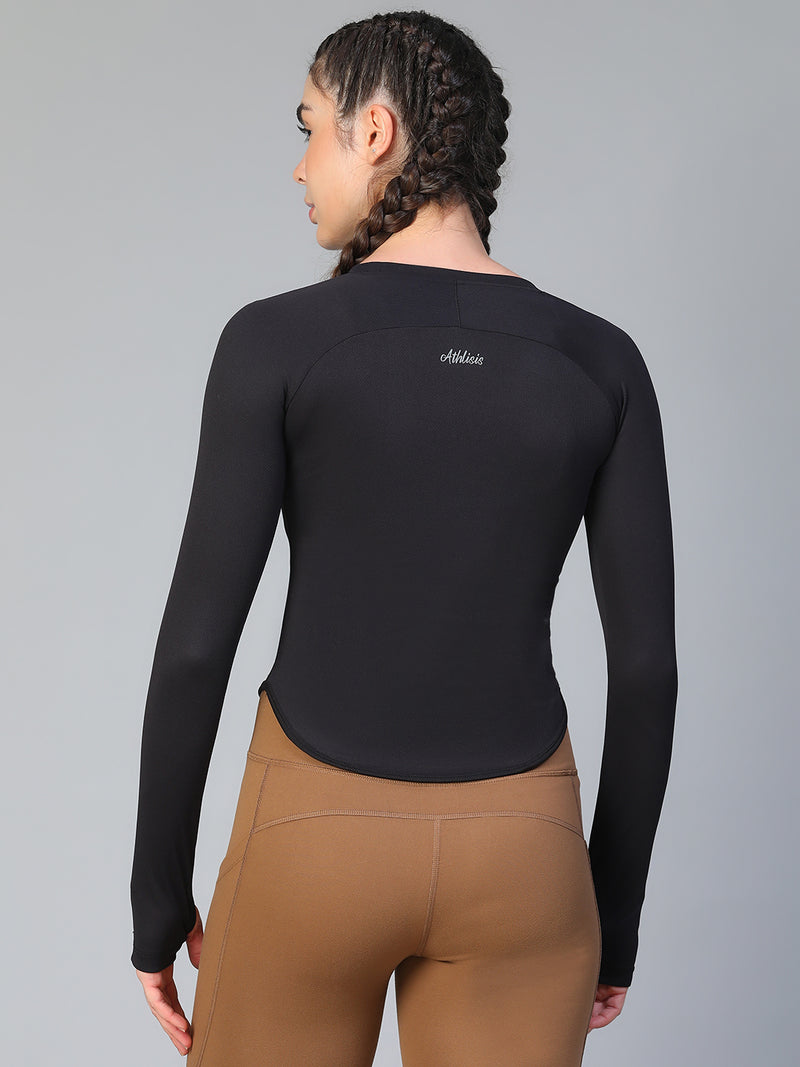Bodycon Thumbhole T-shirt Black