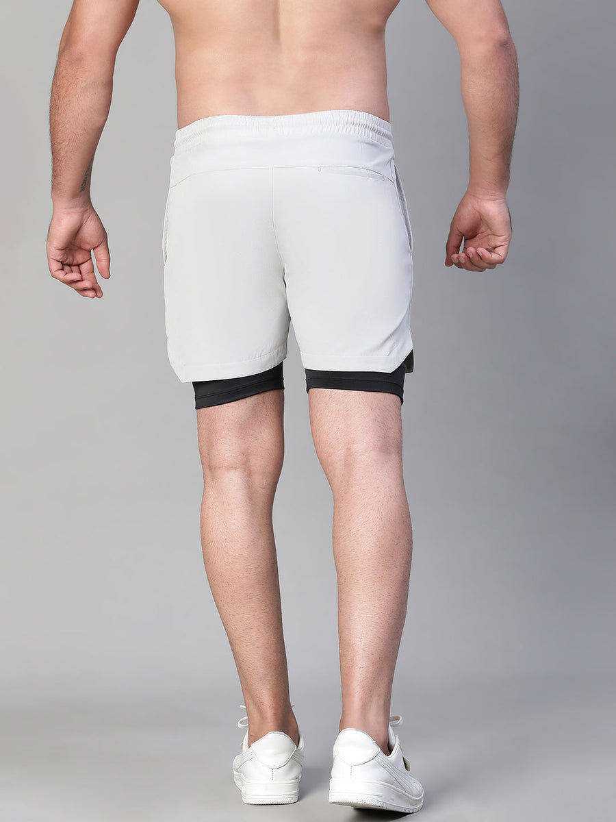 2 in 1 Lining Shorts Gray Athlisis Sports