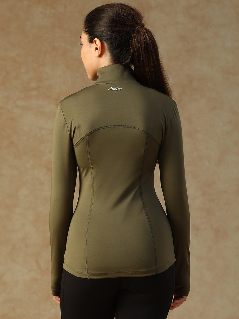 Ergonomic Seam Zip Jacket Olive