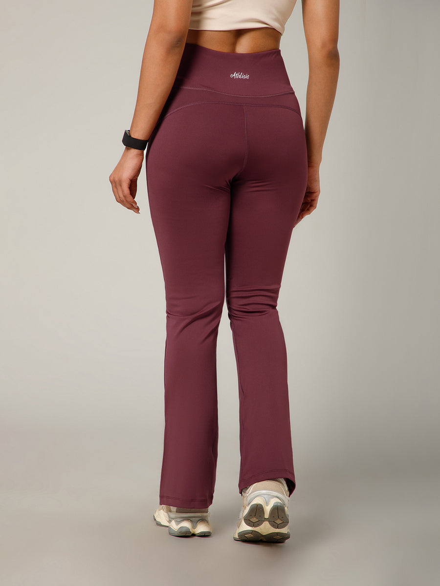 V-Shape Flare Pant Maroon