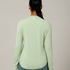 Curved Hem Full Sleeve T-Shirt Olive