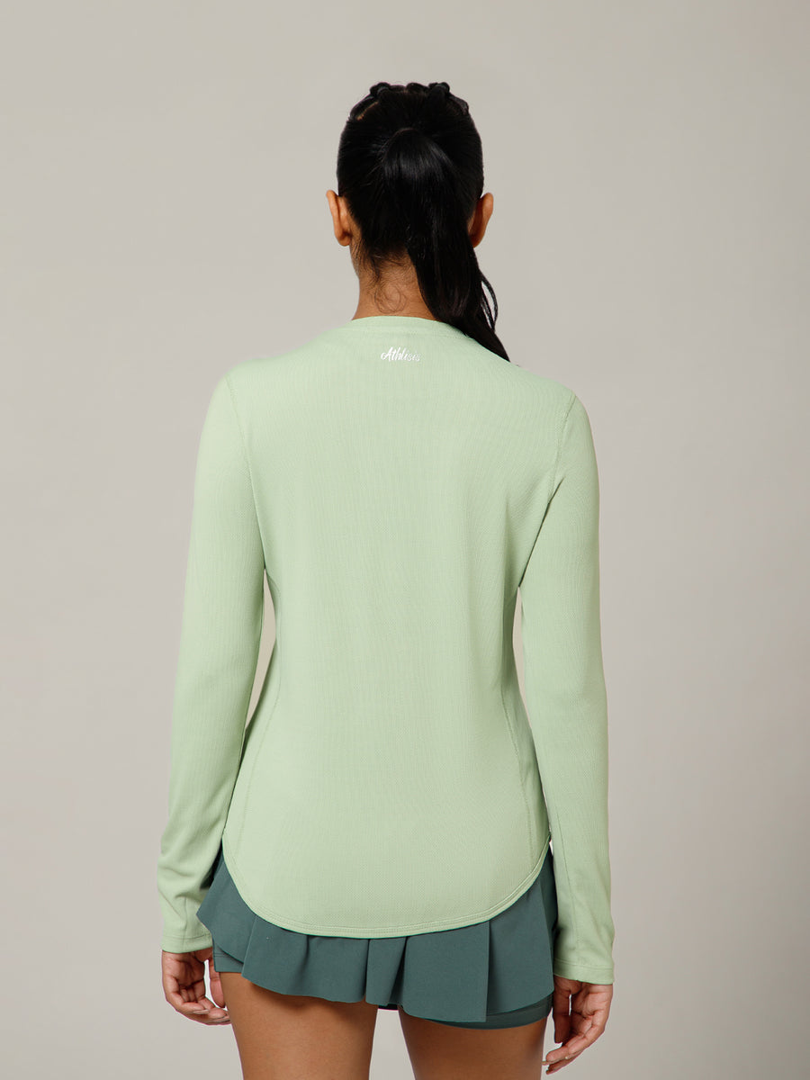 Curved Hem Full Sleeve T-Shirt Olive