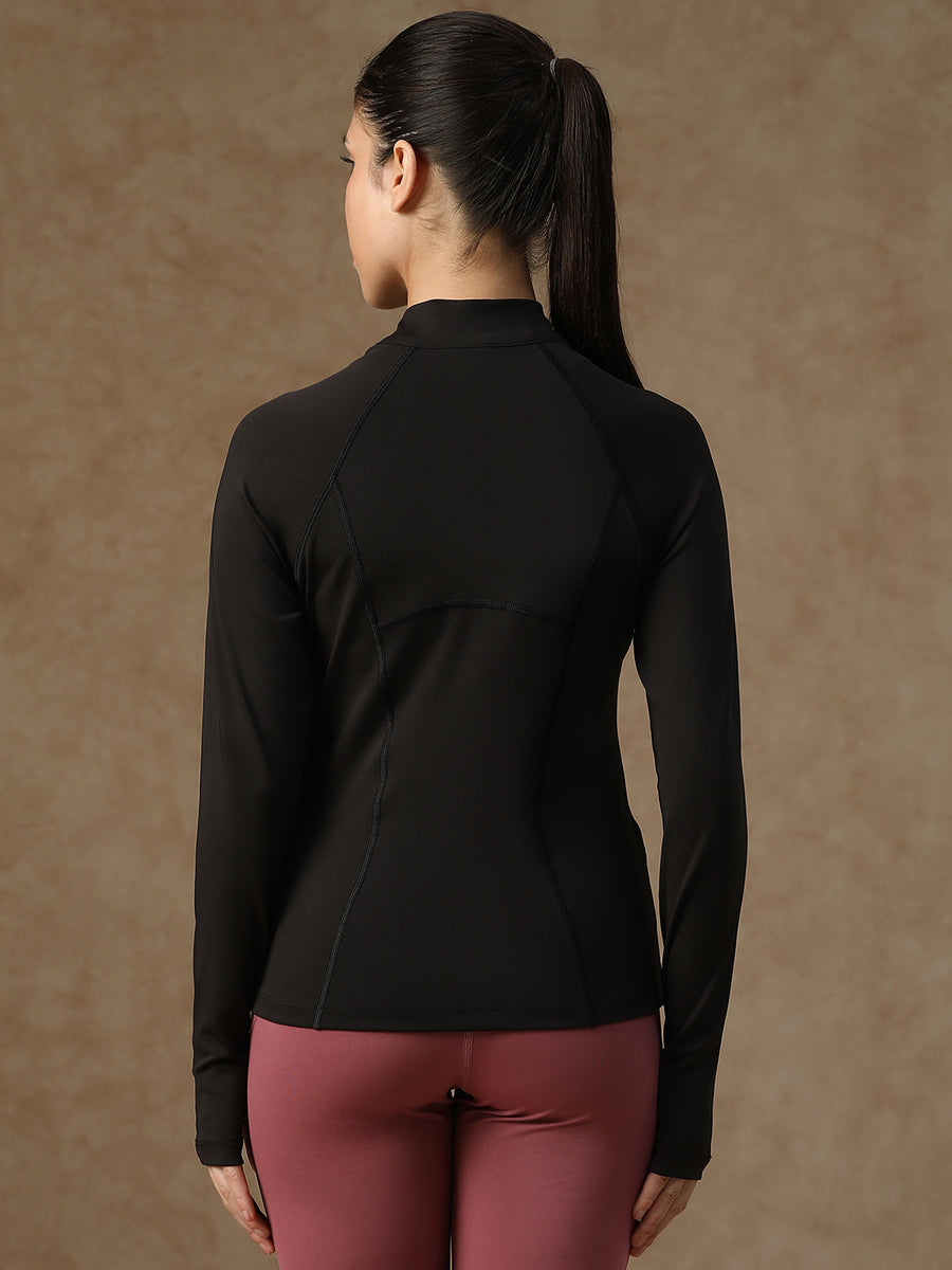 Midriff Crop Jacket Black