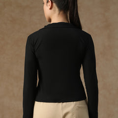 Aero Zip Polo T-shirt Black