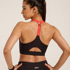 Y Adjustable Sports Bra Black & Pink