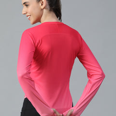Dual Tone Full Sleeve T-Shirt Hot Pink