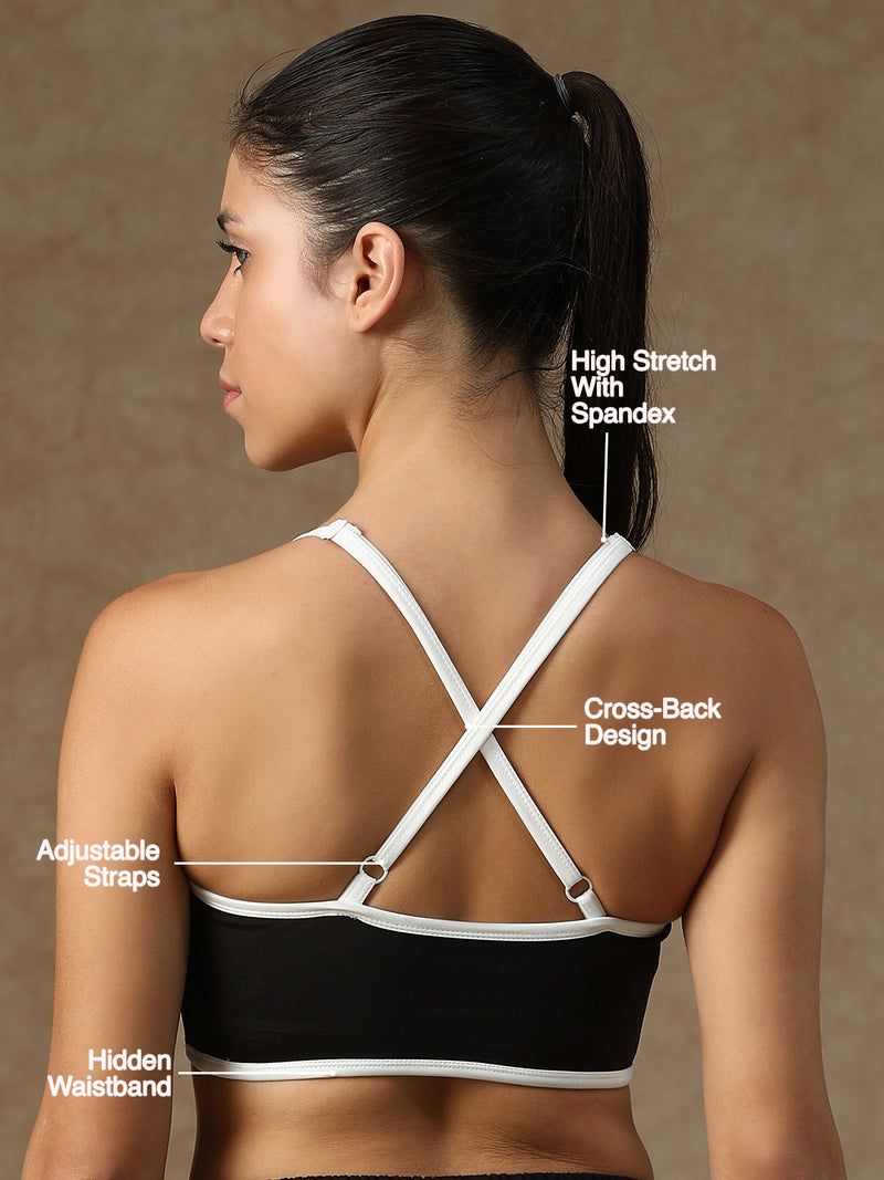 Flow Piping Sports Bra Black