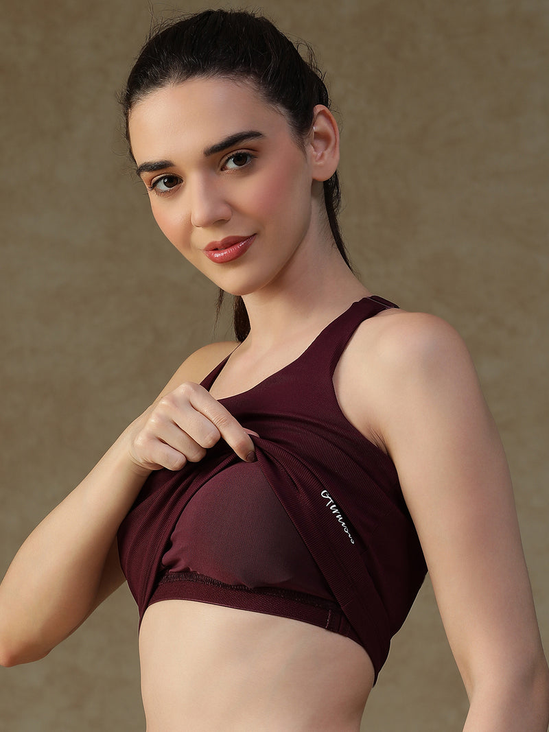 Built In Bra Y Adjustable Top Wine
