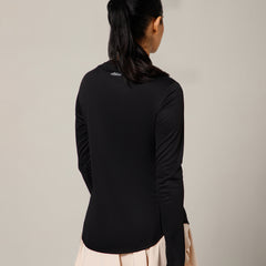 Curved Hem Full Sleeve T-Shirt Black