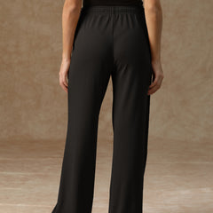 Ribbed Baggy Pants Beige Black