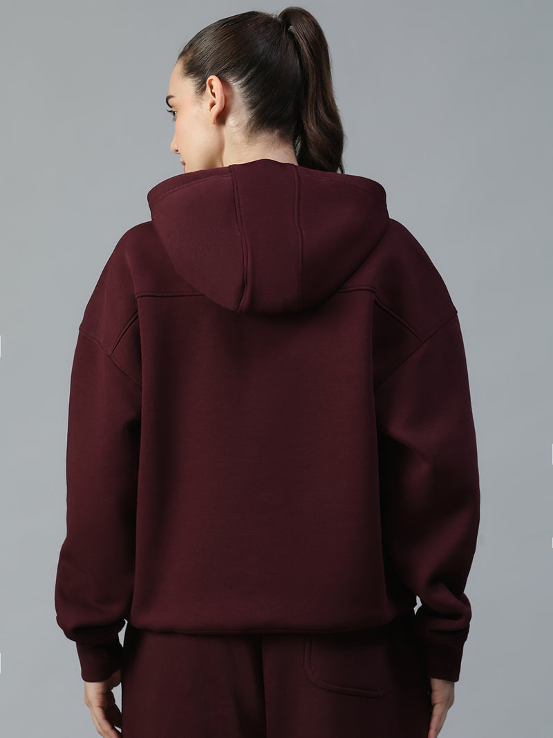 Fleez Oversized Hoodie Maroon