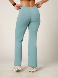Ribbed Flare Pant Ice Blue