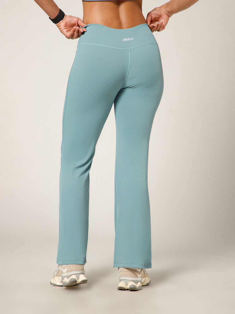 Ribbed Flare Pant Ice Blue