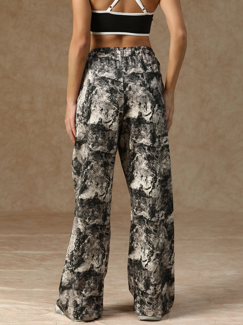 Printed Baggy Ink Splatter Sweatpants